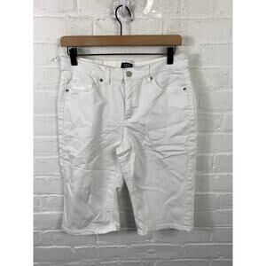 Jones New York Women's High Rise Lexington Soft Bermuda Shorts White Size 8